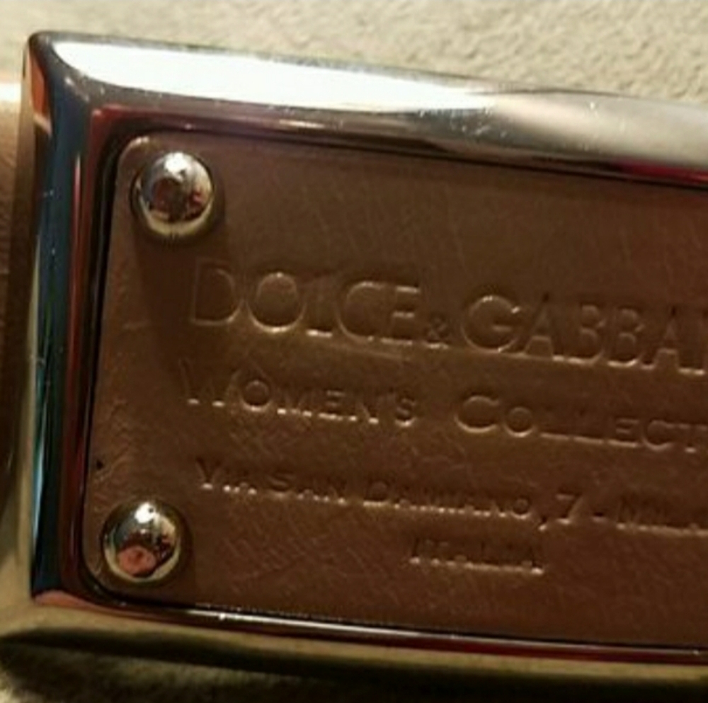 Womens D&G rose gold and silver buckle belt